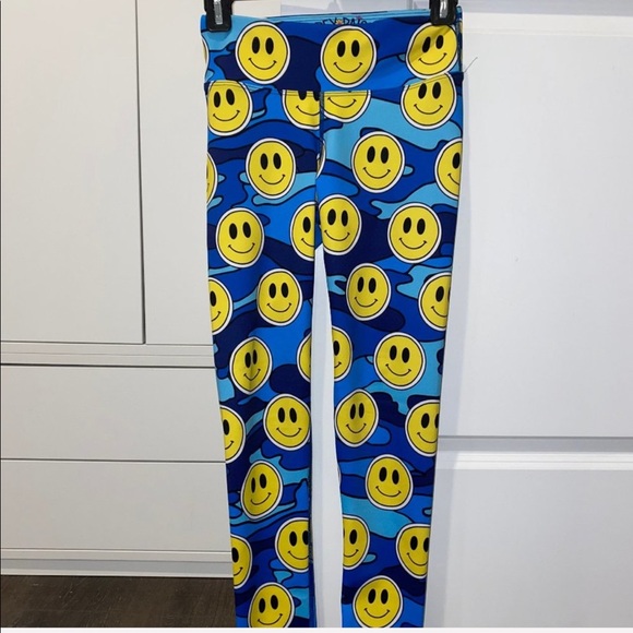 Corey Paige Smiley Face Blue Camouflage LeggingsXS - Picture 2 of 3